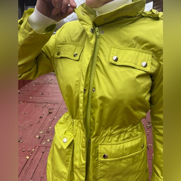 Alfani beautiful lime lightweight, lined jacket, waist drawlive, zipper,hood S/P - Picture 5 of 13